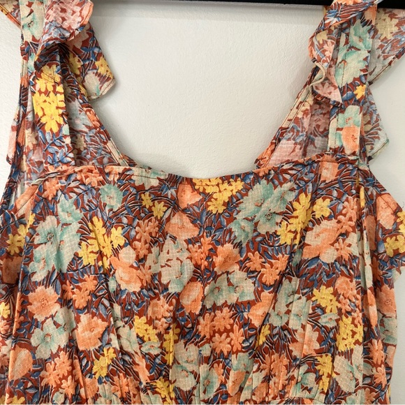 Veronica Beard Malgosia Floral Print Button Front Ruffle Midi Dress Sz 6 Cotton - Picture 13 of 16